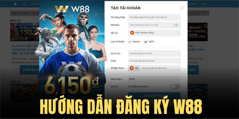 Hướng dẫn đăng ký tại w88